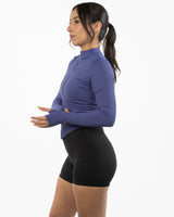 The 3/4 Crop Zip Jacket - Purple