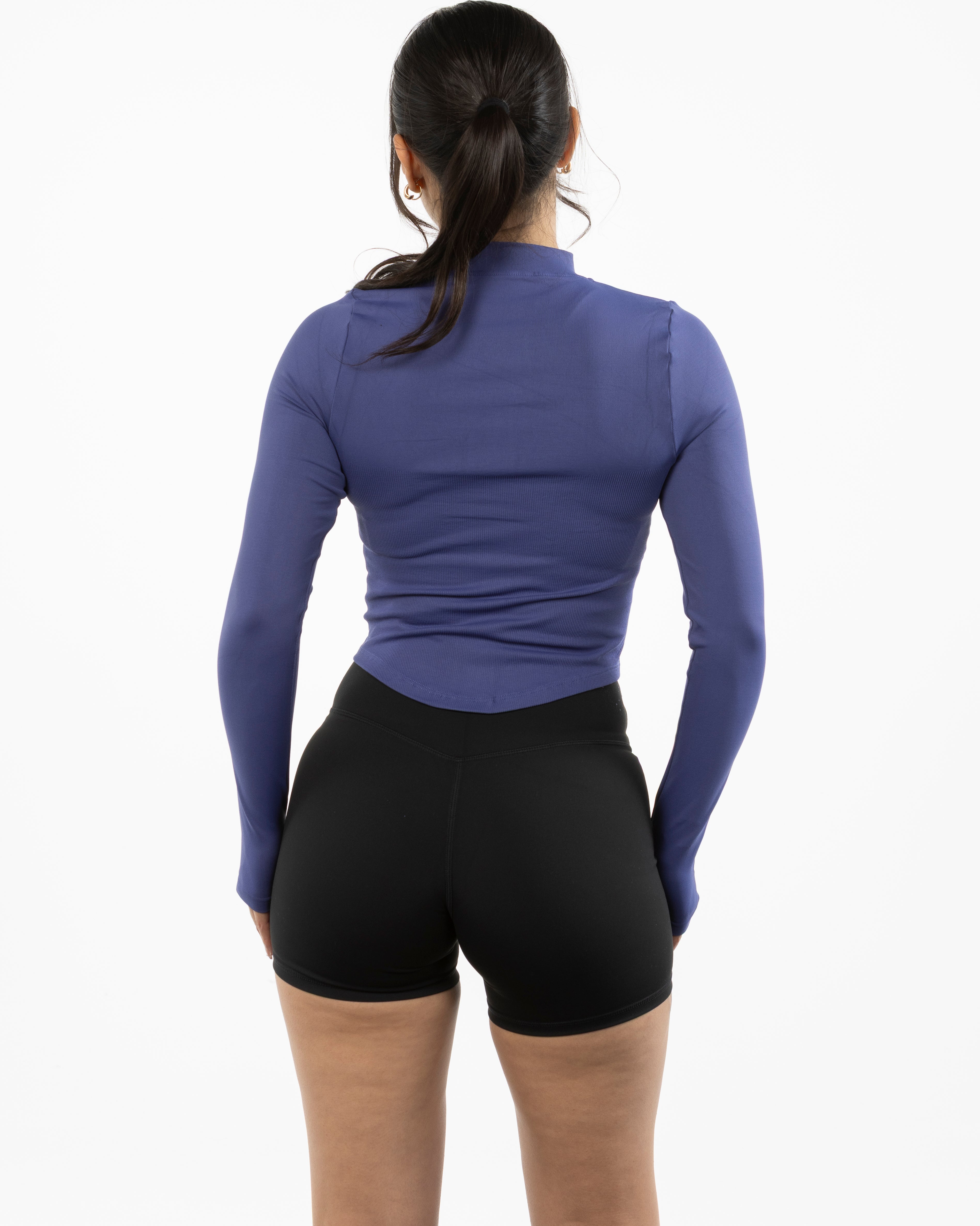 The 3/4 Crop Zip Jacket - Purple