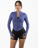 The 3/4 Crop Zip Jacket - Purple