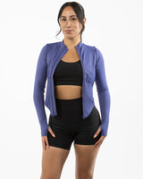 The 3/4 Crop Zip Jacket - Purple