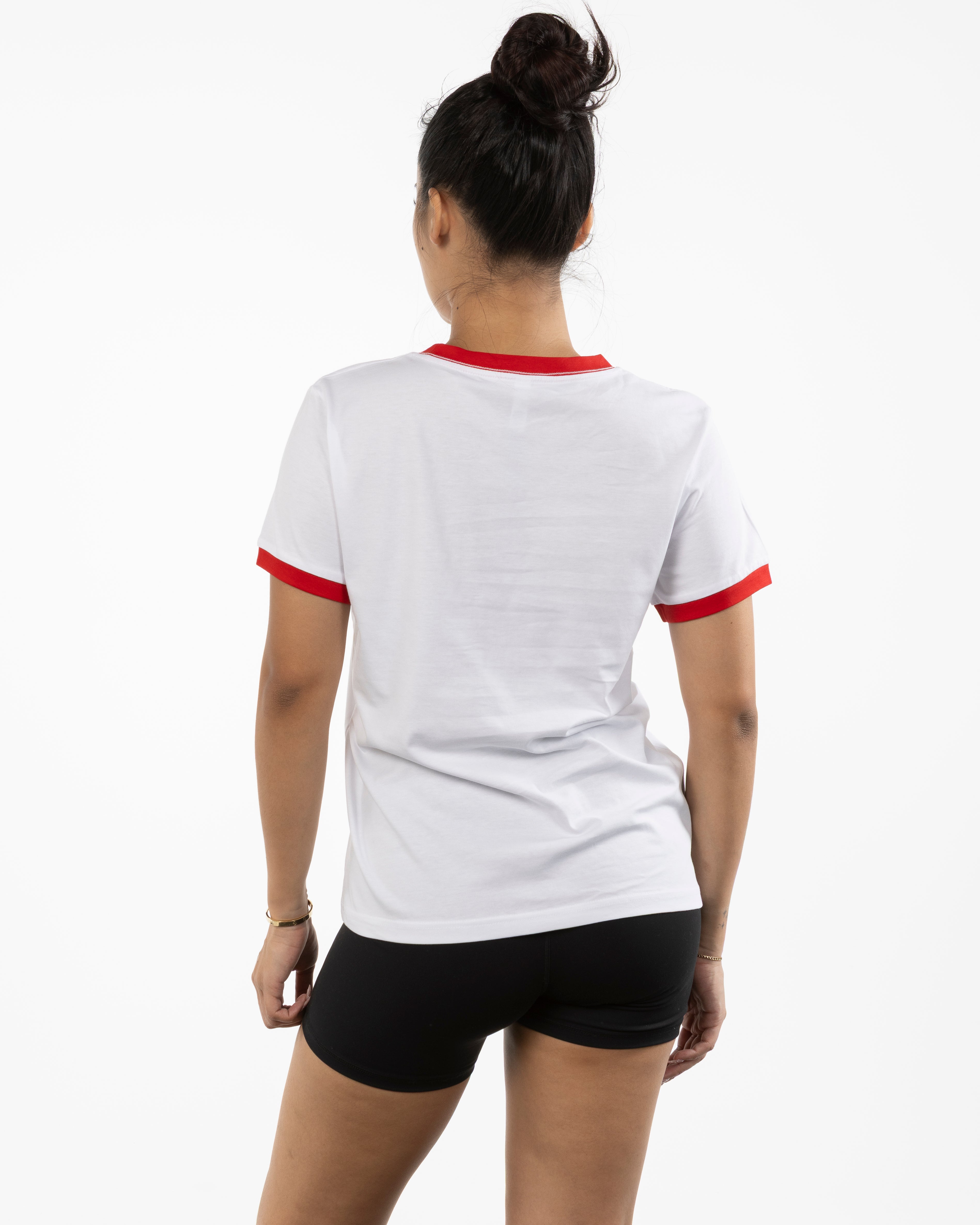 The Womens Ringer Tee - White / Red