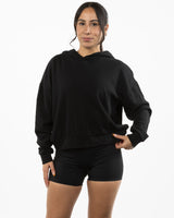 The Womens Lightweight Cropped Hoodie - Black