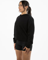 The Womens Lightweight Cropped Hoodie - Black