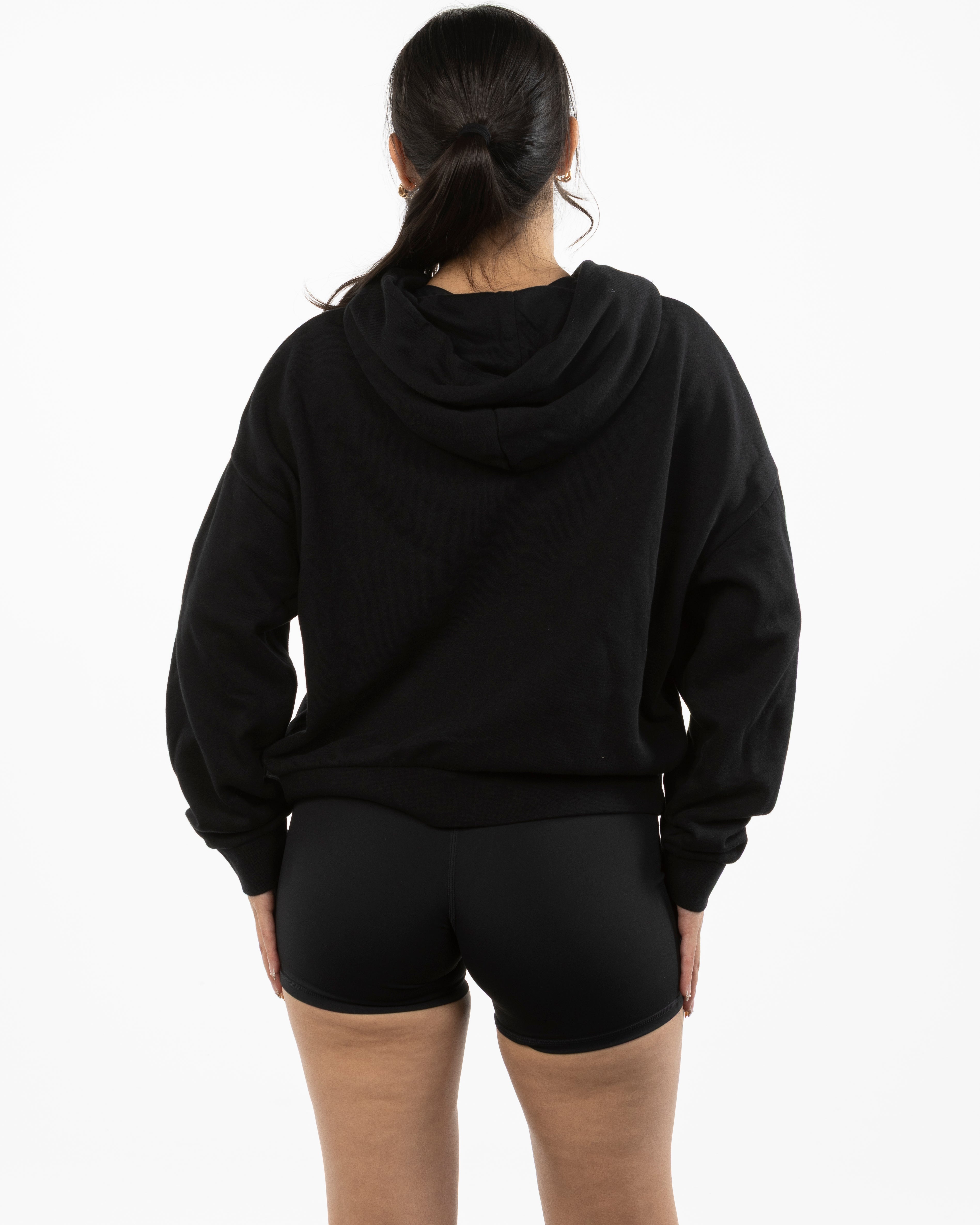 The Womens Lightweight Cropped Hoodie - Black