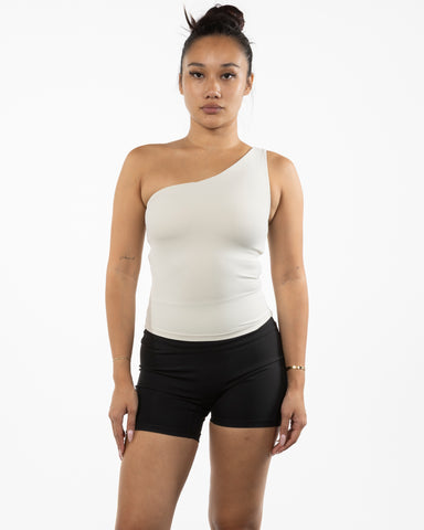 The One Shoulder Tank - Beige