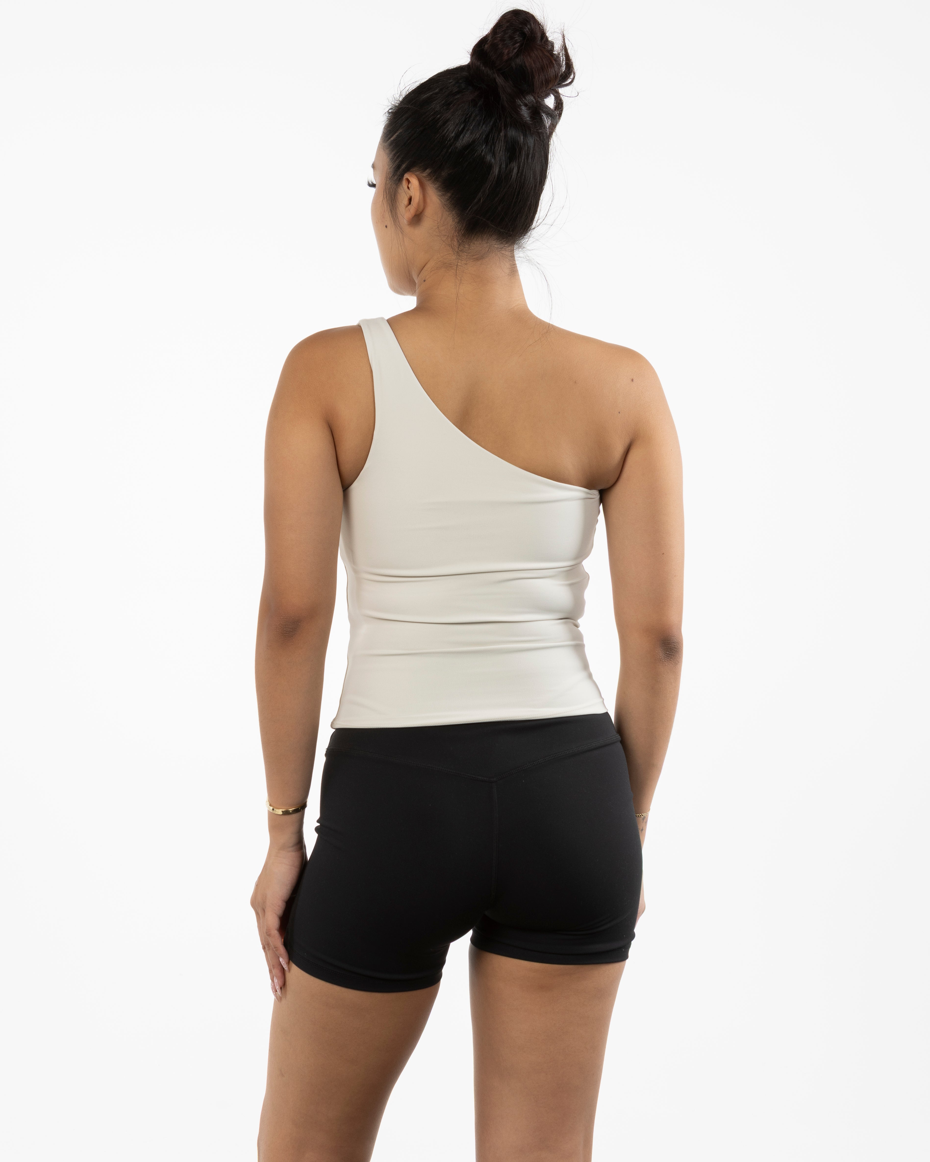 The One Shoulder Tank - Beige