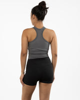 The High Neck Racer Tank - Grey