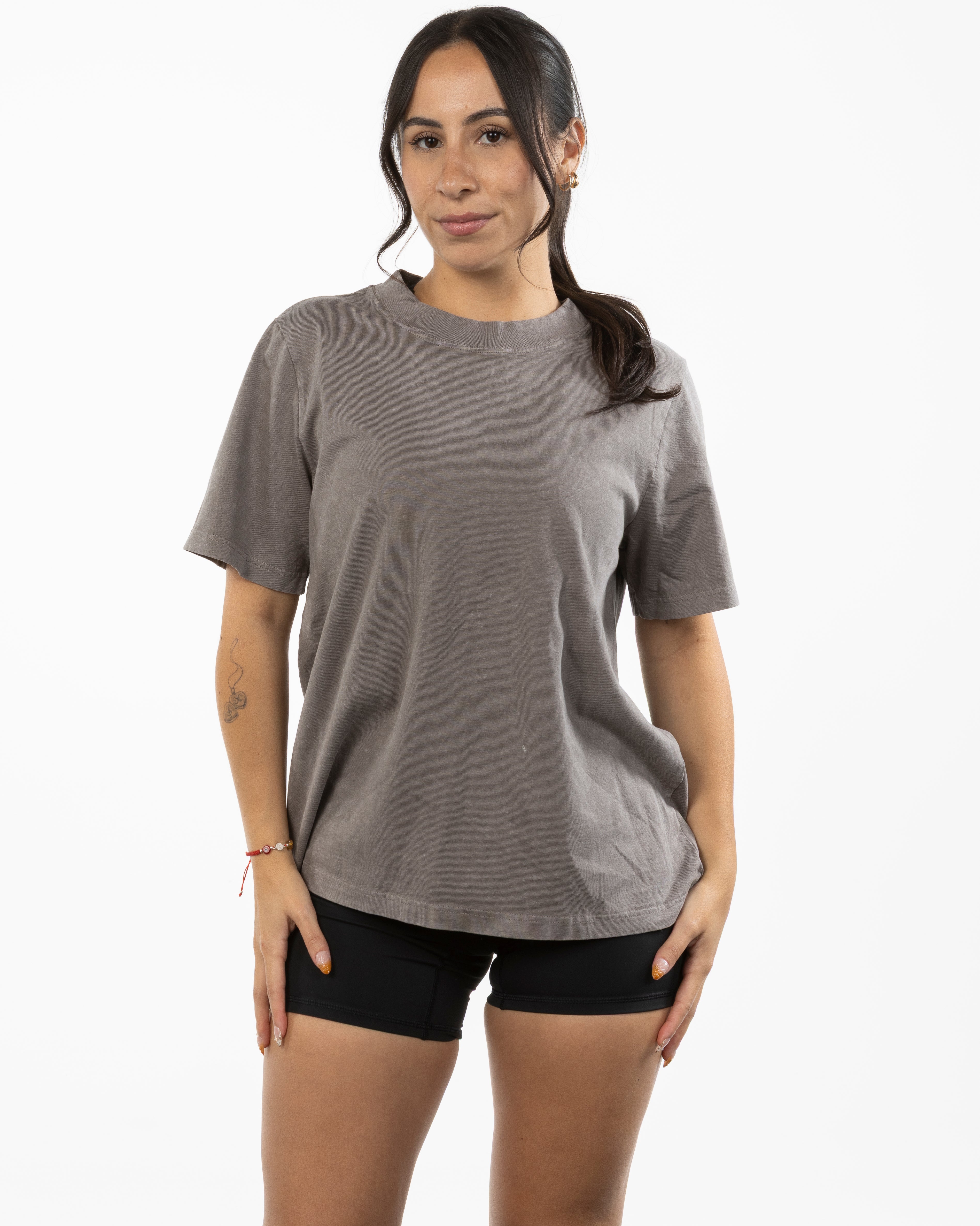 The Womens Heavyweight Tee - Grey Stone