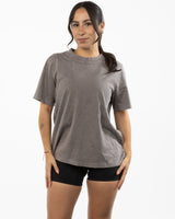 The Womens Heavyweight Tee - Grey Stone