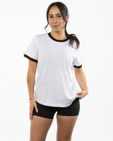 The Womens Ringer Tee - White / Black