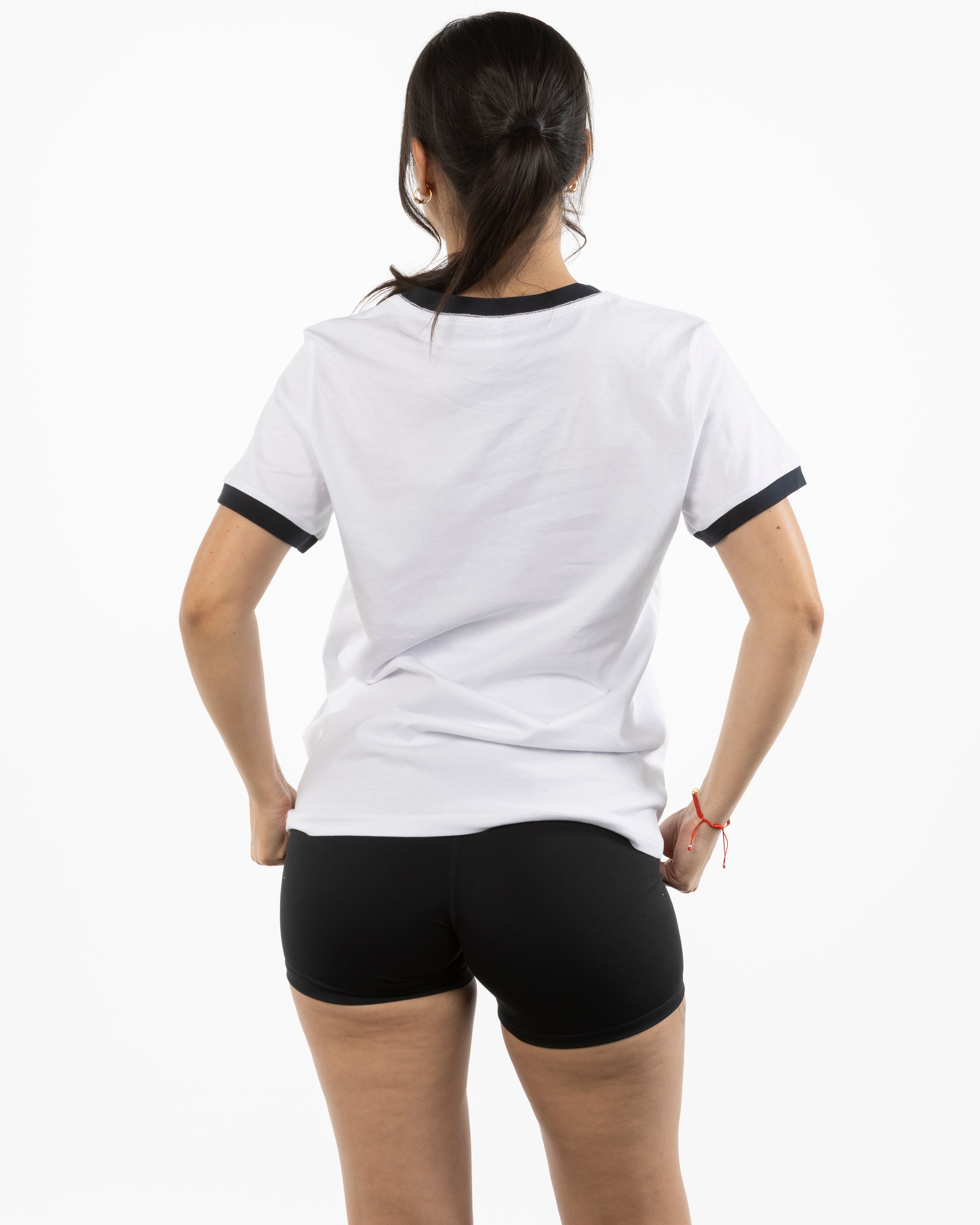 The Womens Ringer Tee - White / Navy