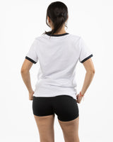 The Womens Ringer Tee - White / Navy