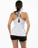 The Knot Back Tank - White