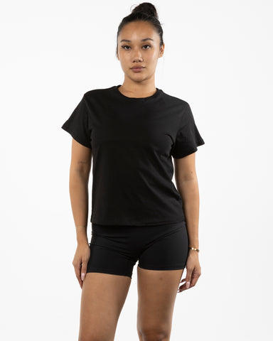 The Womens 7/8th Tee - Black