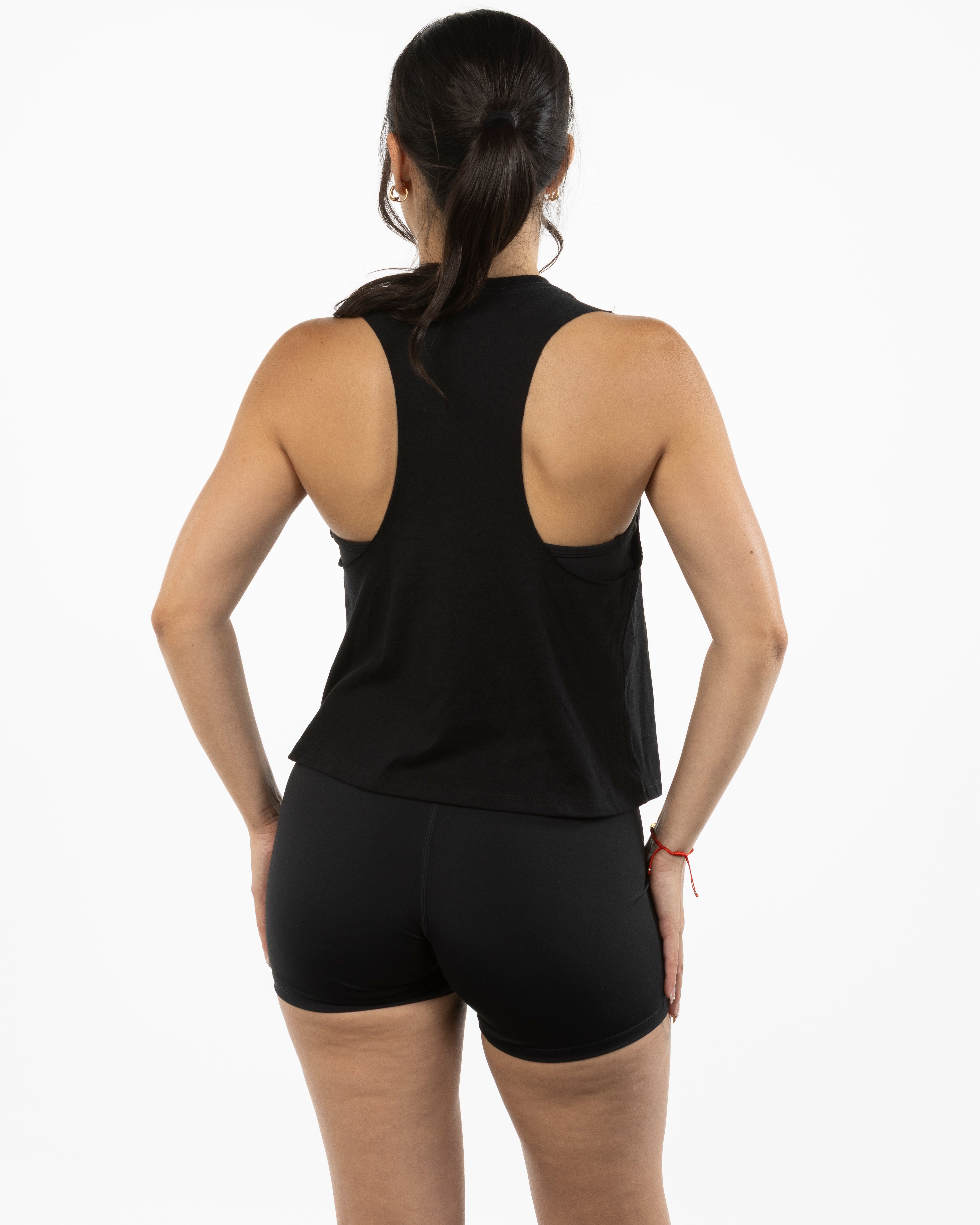 The Crop Muscle Racerback - Black