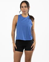 The Crop Muscle Racerback - Heather True Royal