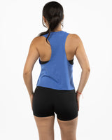 The Crop Muscle Racerback - Heather True Royal