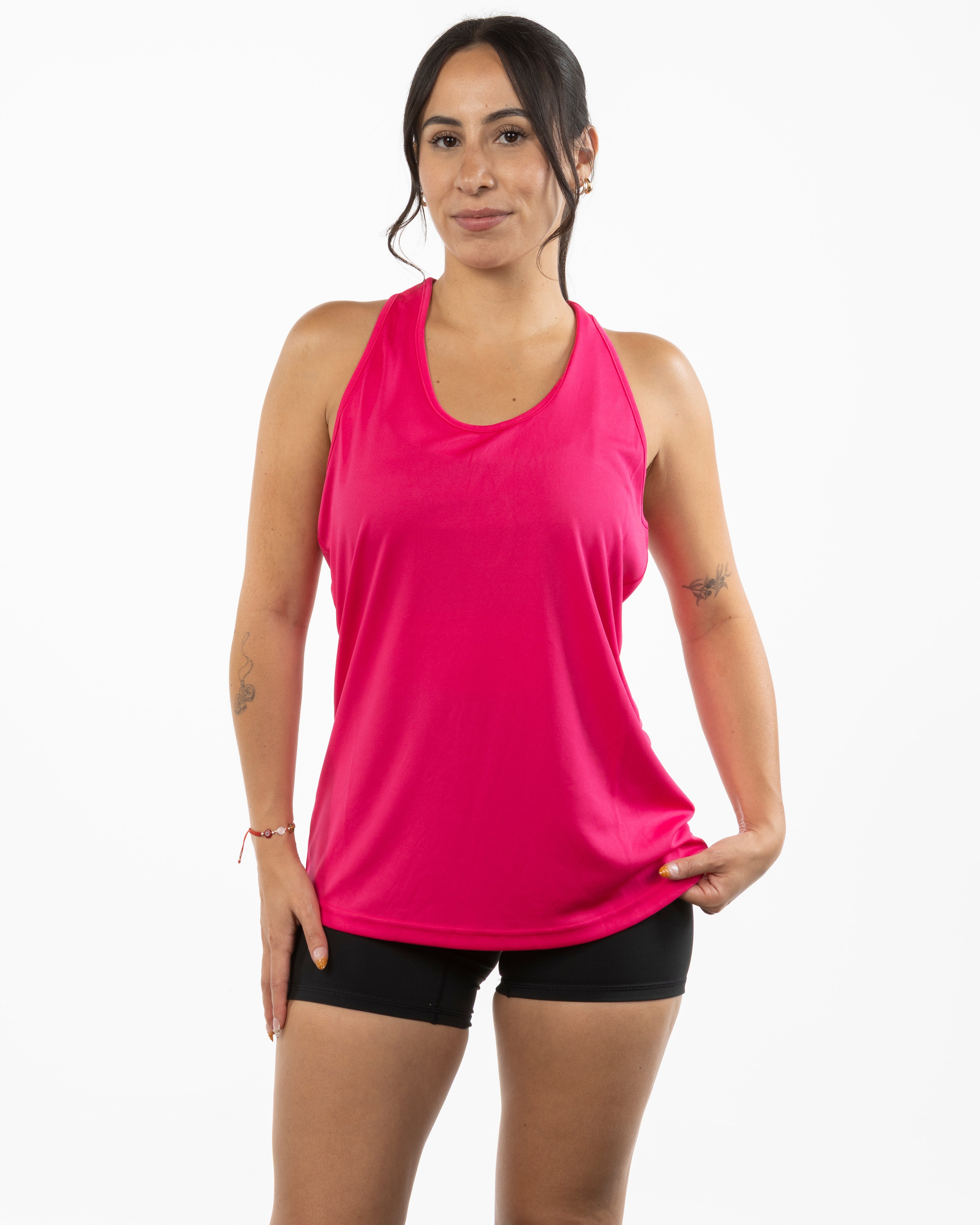 The Knot Back Tank - Hot Pink