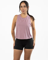 The Crop Muscle Racerback - Heather Orchid