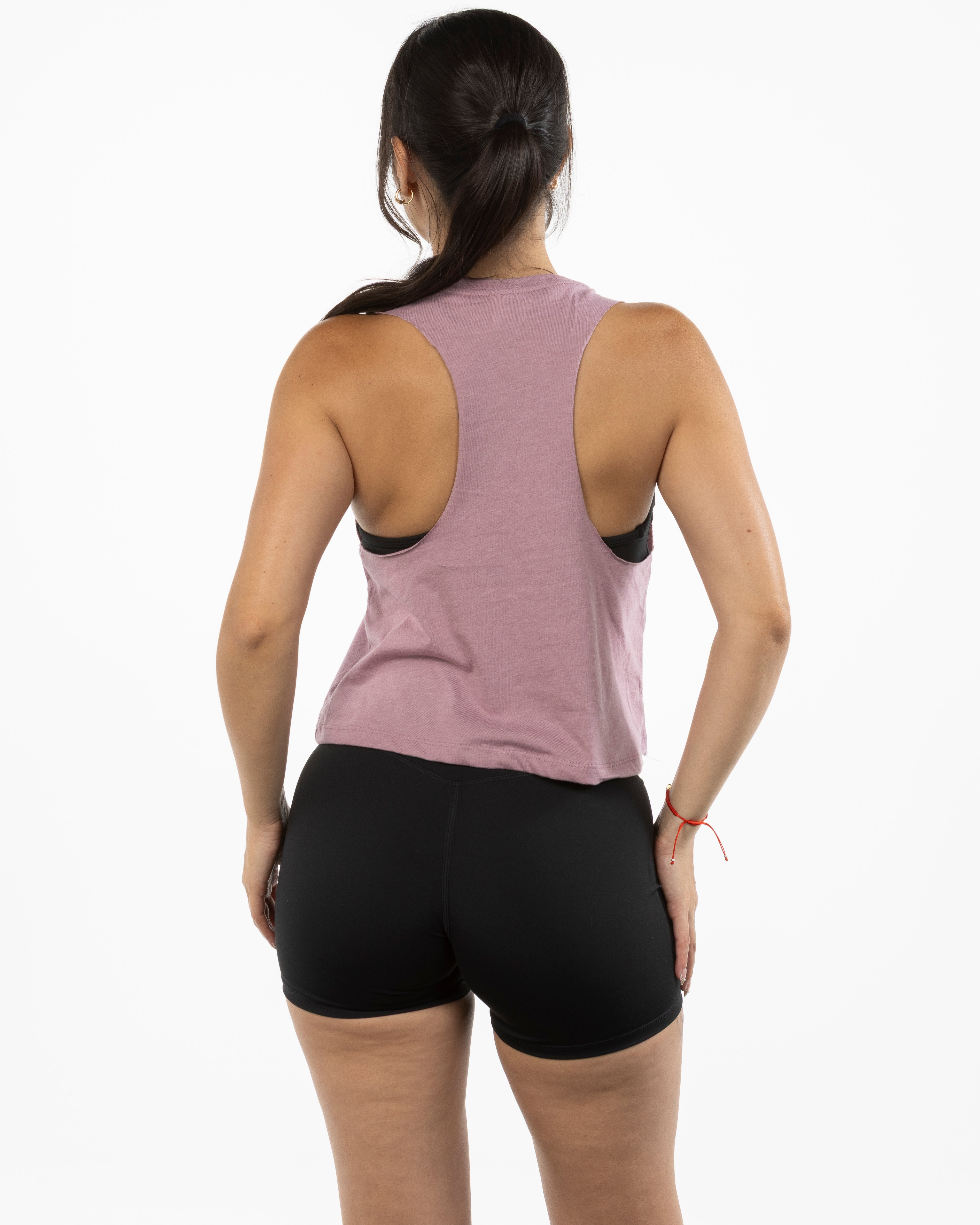 The Crop Muscle Racerback - Heather Orchid