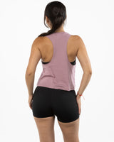 The Crop Muscle Racerback - Heather Orchid