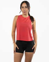 The Crop Muscle Racerback - Heather Red