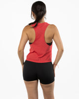 The Crop Muscle Racerback - Heather Red
