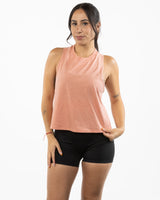 The Crop Muscle Racerback - Heather Sunset