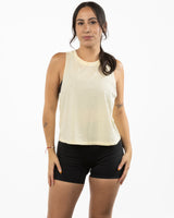The Crop Muscle Racerback - Heather French Vanilla