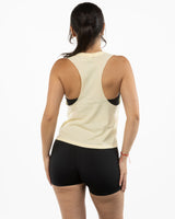 The Crop Muscle Racerback - Heather French Vanilla