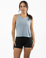 The Daily Crop Tank - Stonewash Denim