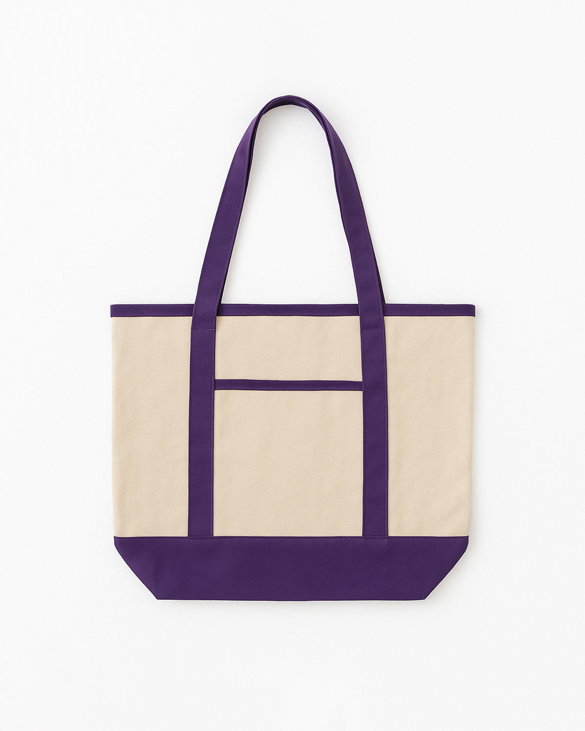 The Contrast Tote Bag - Natural / Purple