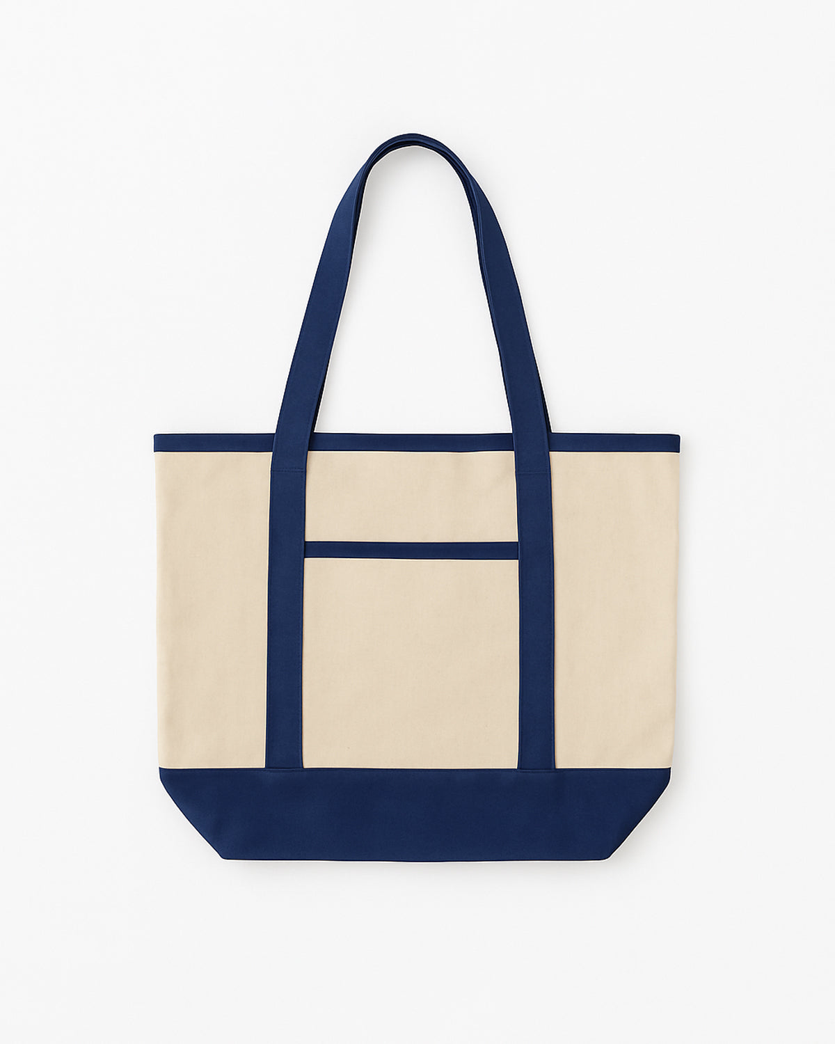 The Contrast Tote Bag - Natural / Navy