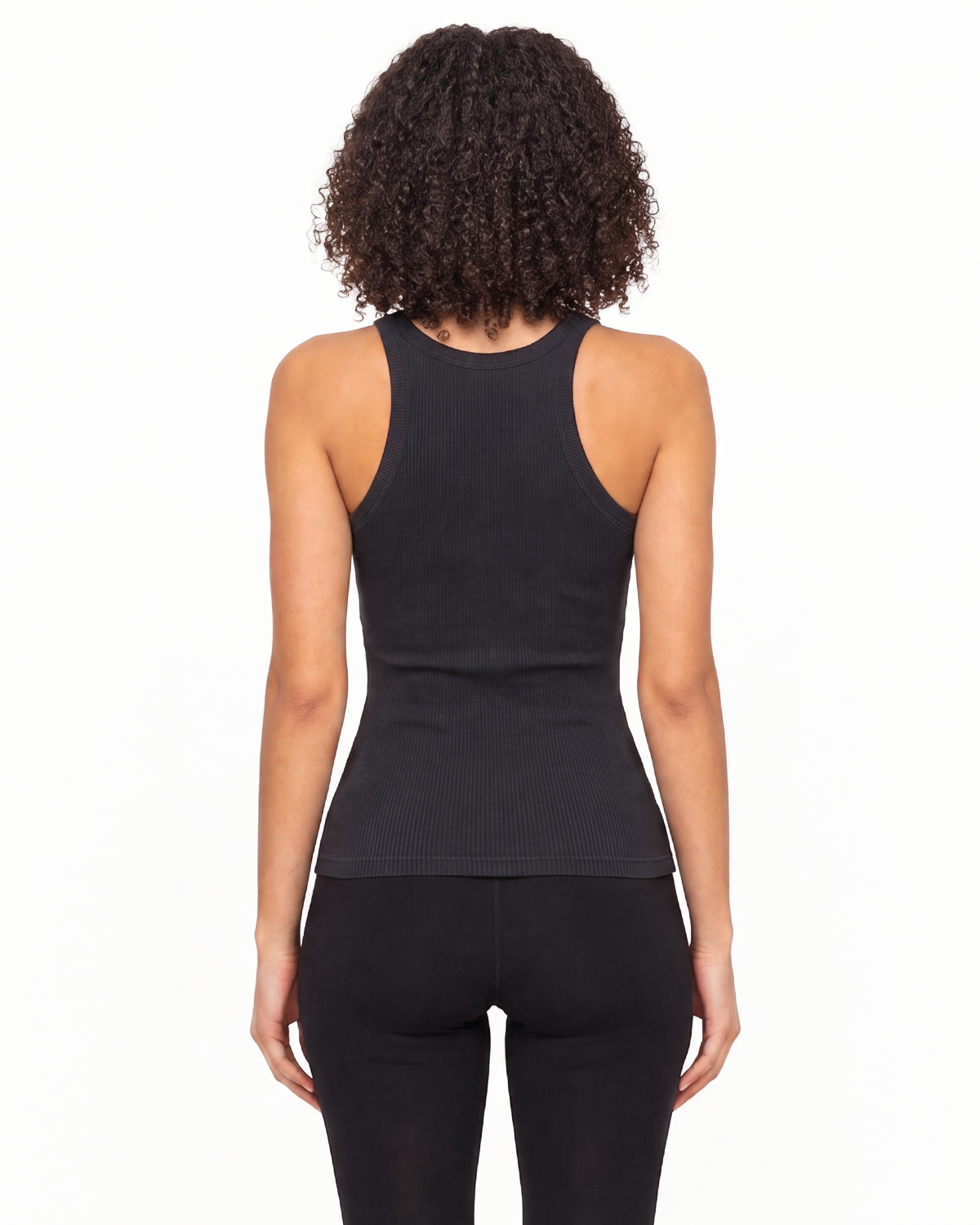 The Ribbed Full Length Tank - Washed Black